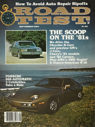 ROAD TEST MAGAZINE 1980 SEPT - PORSCHE 928, DROPTOP MUSTANG, GRANATELLI VETTE*